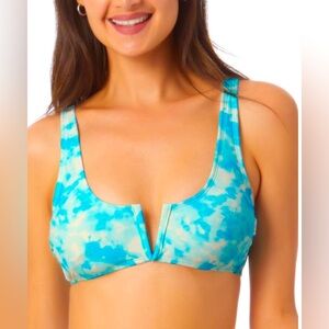 California Waves Womens Tie-Dye V-Wire Bikini Swim top